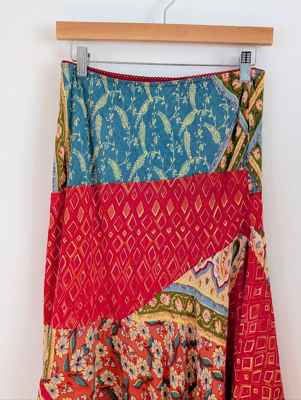 Lola P Multicolor Boho Patchwork Maxi Skirt - Picture 3 of 9